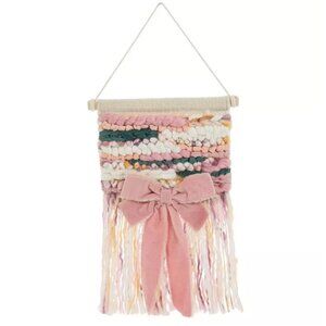 Pink & White Striped Woven Tapestry Wall Decor